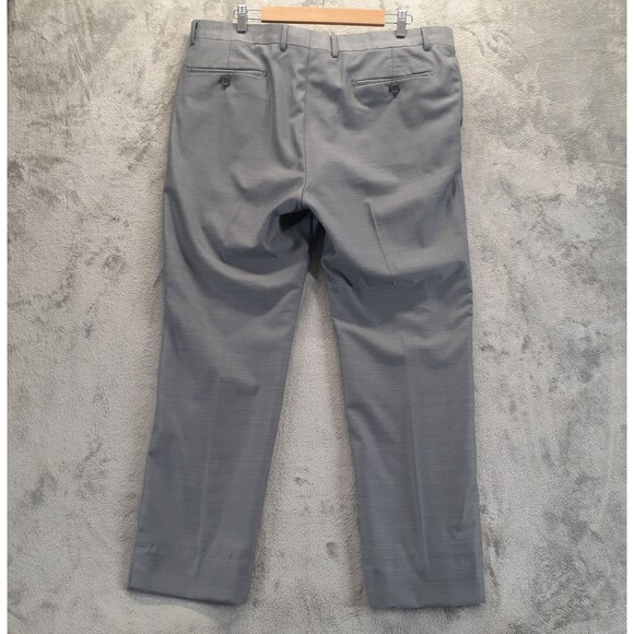 Berragamo Elegant Mens Sz 40/28 Gray 100% Wool Flat Front Dress Pants Slacks - Picture 7 of 9